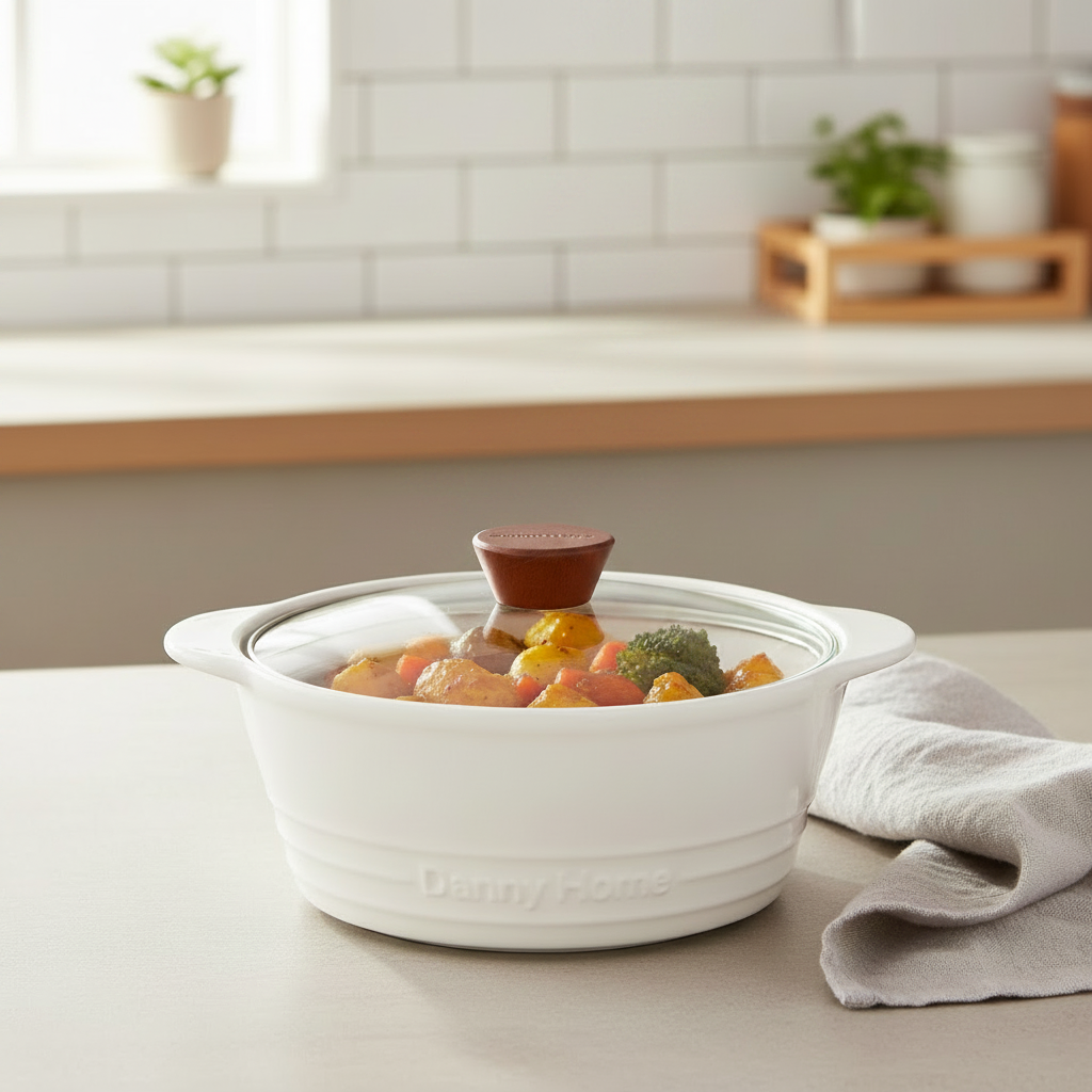 Ceramic Casserole Dish 1.5L White