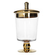 Glass Storage Jar Gold 23.5cm