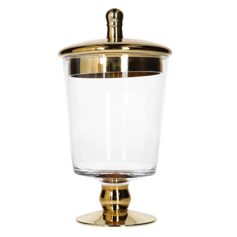 Glass Storage Jar Gold 23.5cm