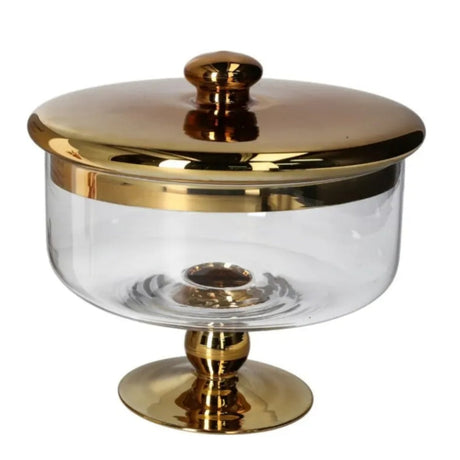 Glass Storage Jar Gold 17.5cm