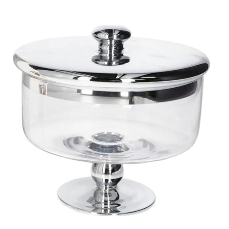 Glass Storage Jar Silver 17.5cm