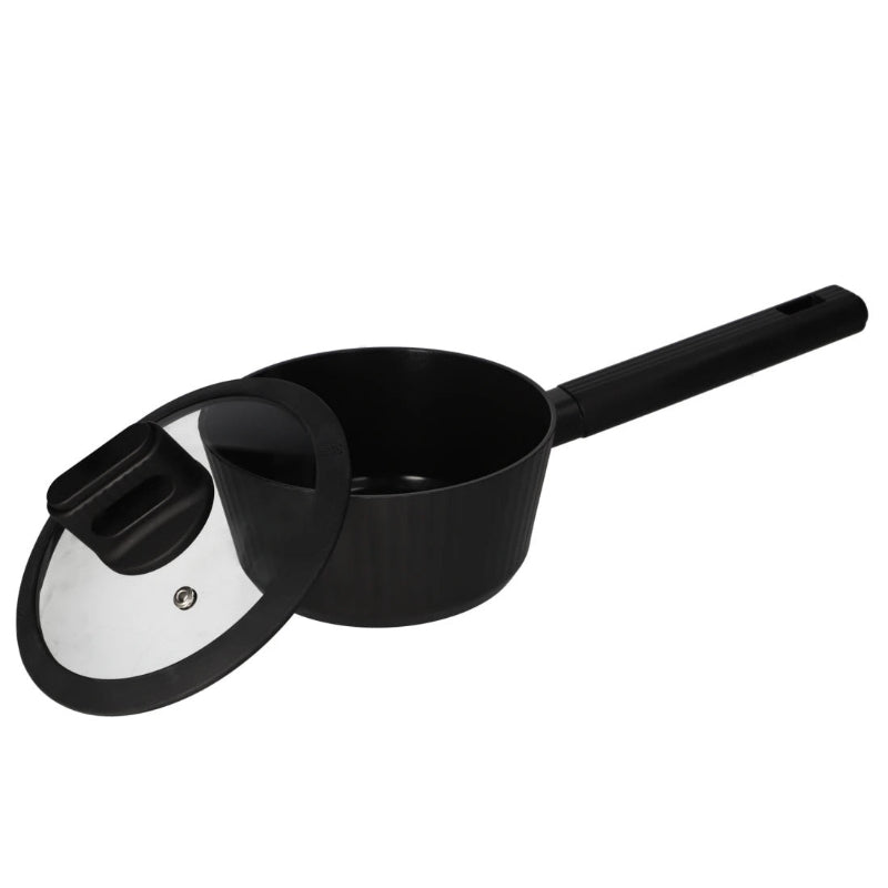 Non Stick Forged Aluminum Sauce Pan 1L Matte Black