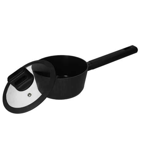 Non Stick Forged Aluminum Sauce Pan 1L Matte Black
