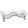 Serving Glass Platter With Black Stand