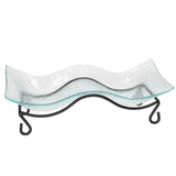 Serving Glass Platter With Black Stand