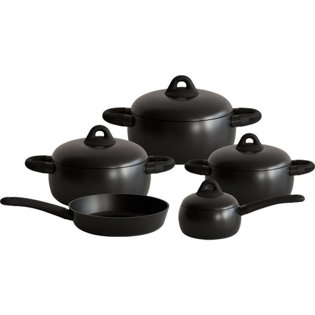 Aluminum Non Stick Cookware Set 9pcs Black