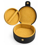 PU Leather Round Jewelry Box Black