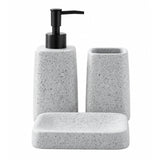 Ceramic Bathroom Set Stone Grey (Set of 3 Pcs)