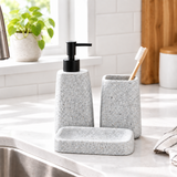 Ceramic Bathroom Set Stone Grey (Set of 3 Pcs)