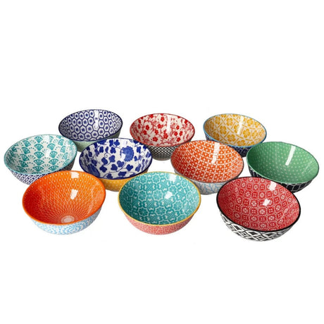Bohemian Porcelain Dessert Bowls 4.75" (Set of 10 Pcs)