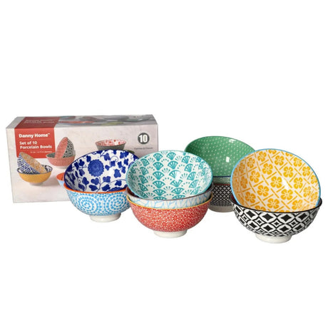 Bohemian Porcelain Dessert Bowls 4.75" (Set of 10 Pcs)