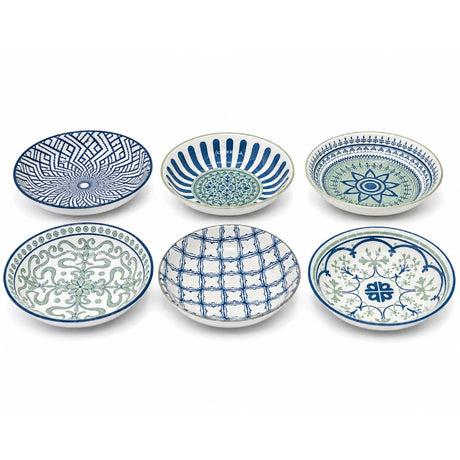 Bohemian Porcelain Deep Dessert Bowls 5.5" (Set of 6 Pcs)