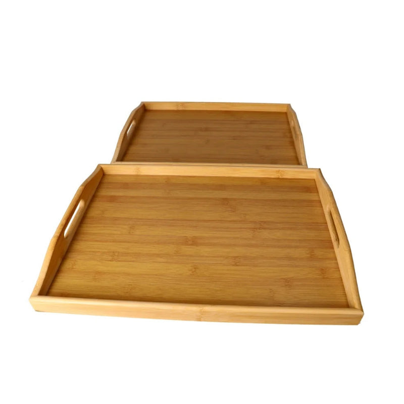 Bamboo Serving Tray Set 2pcs