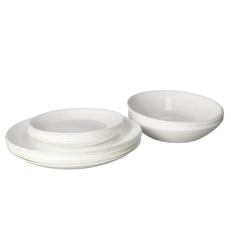 Opal Glass Dinner Set 18pcs White