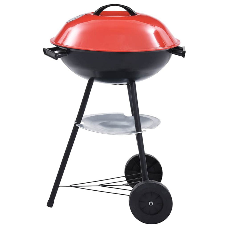 Portable Round Kettle Charcoal BBQ Grill Red/Black 43cm