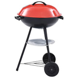 Portable Round Kettle Charcoal BBQ Grill Red/Black 43cm