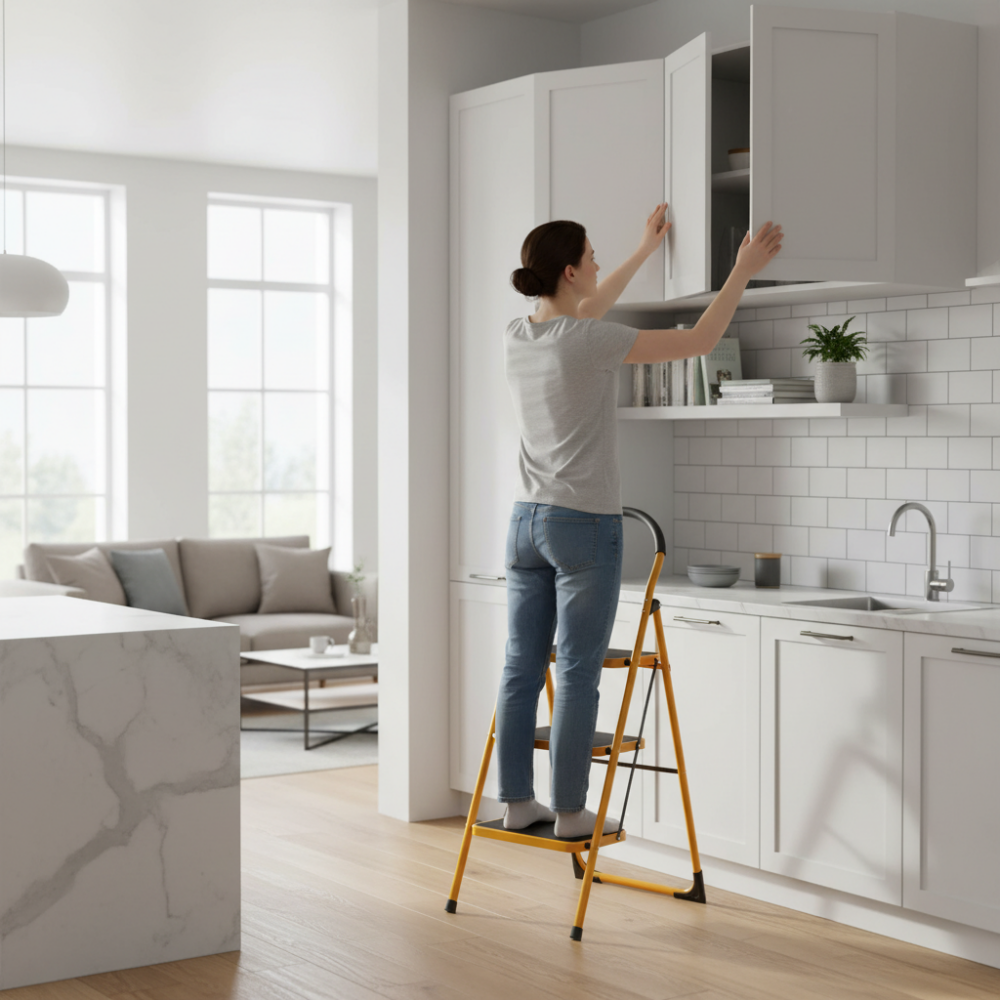 3 Step Folding Iron Ladder