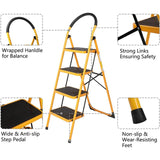 4 Step Folding Iron Ladder