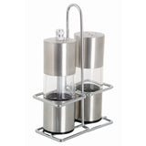 Salt & Pepper Mill With Stand Acrylic/Stainless Steel
