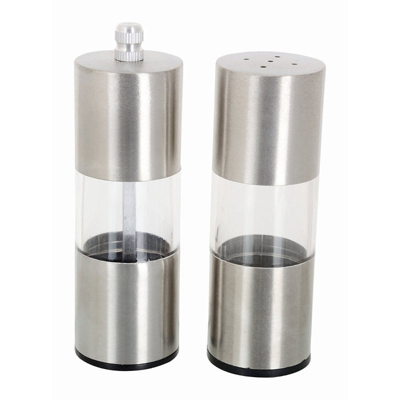 Salt & Pepper Mill With Stand Acrylic/Stainless Steel
