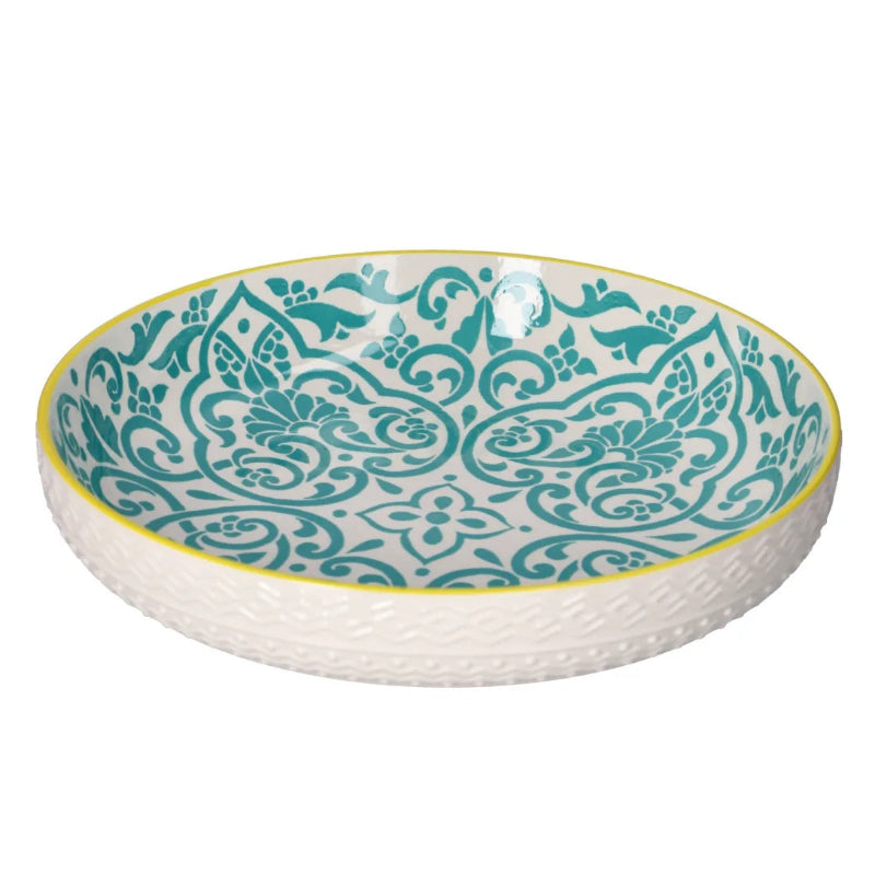 Bohemian Ceramic Deep Salad Plate 12"