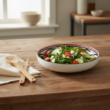 Bohemian Ceramic Deep Salad Plate 12"