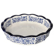 Round Porcelain Baking Dish Floral 10"