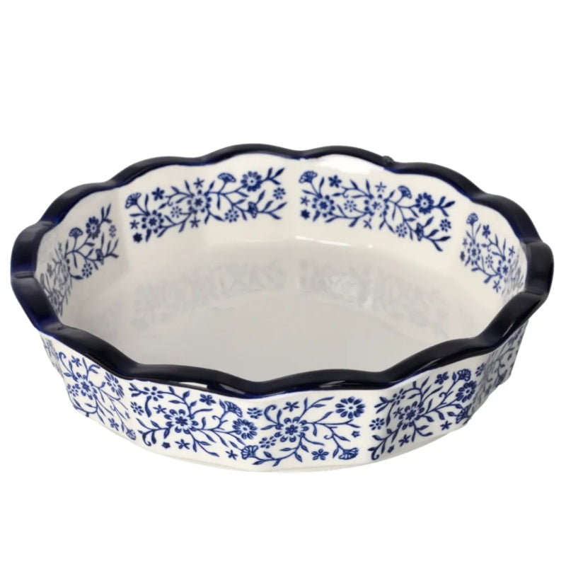 Round Porcelain Baking Dish Floral 10"