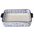 Square Porcelain Baking Dish Blue Floral 11"