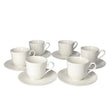 Ceramic Cup & Saucer White (Set of 6)
