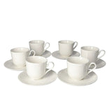 Ceramic Cup & Saucer White (Set of 6)