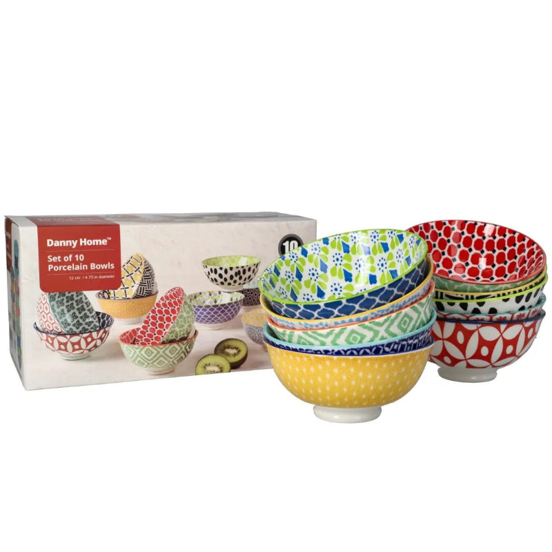 Danny Home Porcelain Dessert Bowls 4.75" (Set of 10 Pcs)