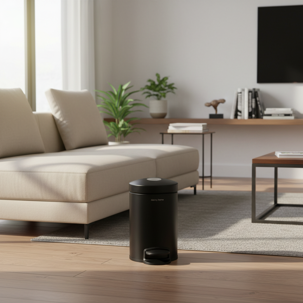 Stainless Steel Pedal Bin 3L Black