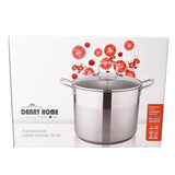 Stainless Steel Stockpot With Glass Lid 11.1L