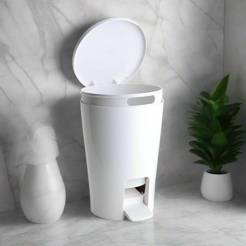 White Bathroom Bin