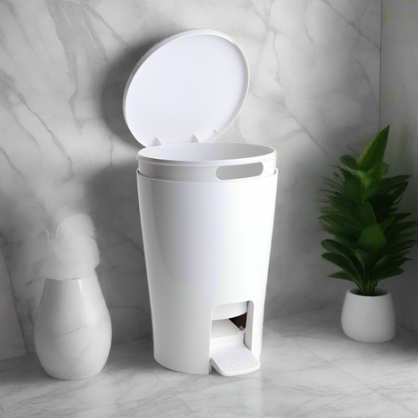 White Bathroom Bin