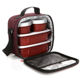 Thermal Food Bag With Containers Burgundy