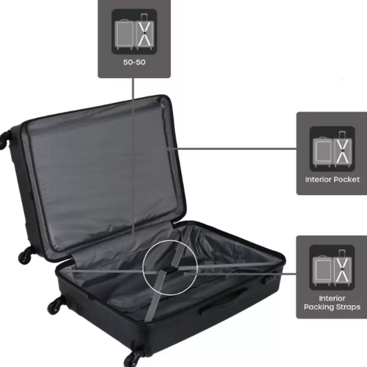 Kamiliant Triprism Luggage 3pcs Set Black