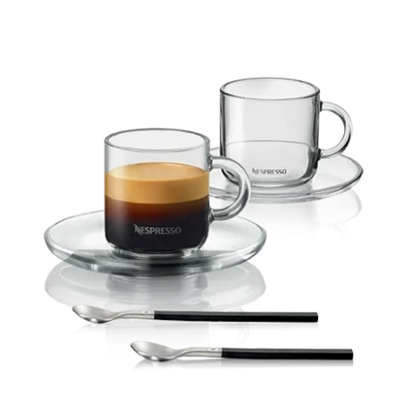 Nespresso Vertuo Espresso Set of 2 with Saucer & Spoons