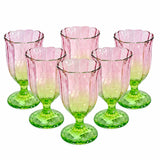 Drinking Glass Set 6pcs Pink & Green