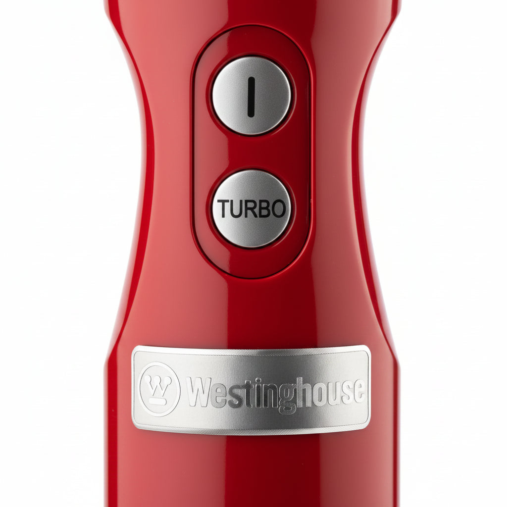 Westinghouse Retro Hand Blender Red With Beaker