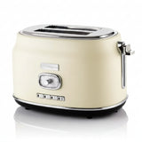 Westinghouse 2-slice retro toaster in cream, with lift lever and front browning controls