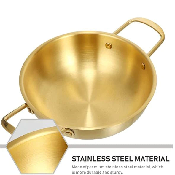 Stainless Steel Gold Plated Pan 18cm