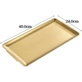 Gold Plated Stainless Steel Rectangle Tray Extra Large