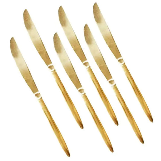 Table Knife Set of 6pcs Gold