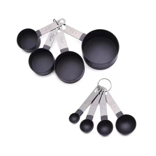 8 Pcs Measuring Cups Spoons Set Grey