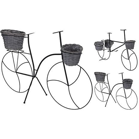 Metal Bicycle with Flower Baskets