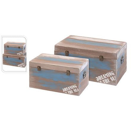 Wood Storage Box (Set of 2pcs)
