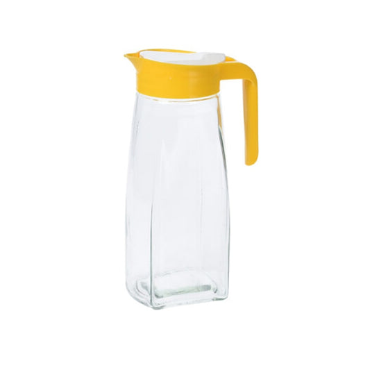 Elle Decor Glass Pitcher with Amber Lid, 48-Ounce Durable Borosilicate Glass  Water Pitcher with Lid and Spout in 2023