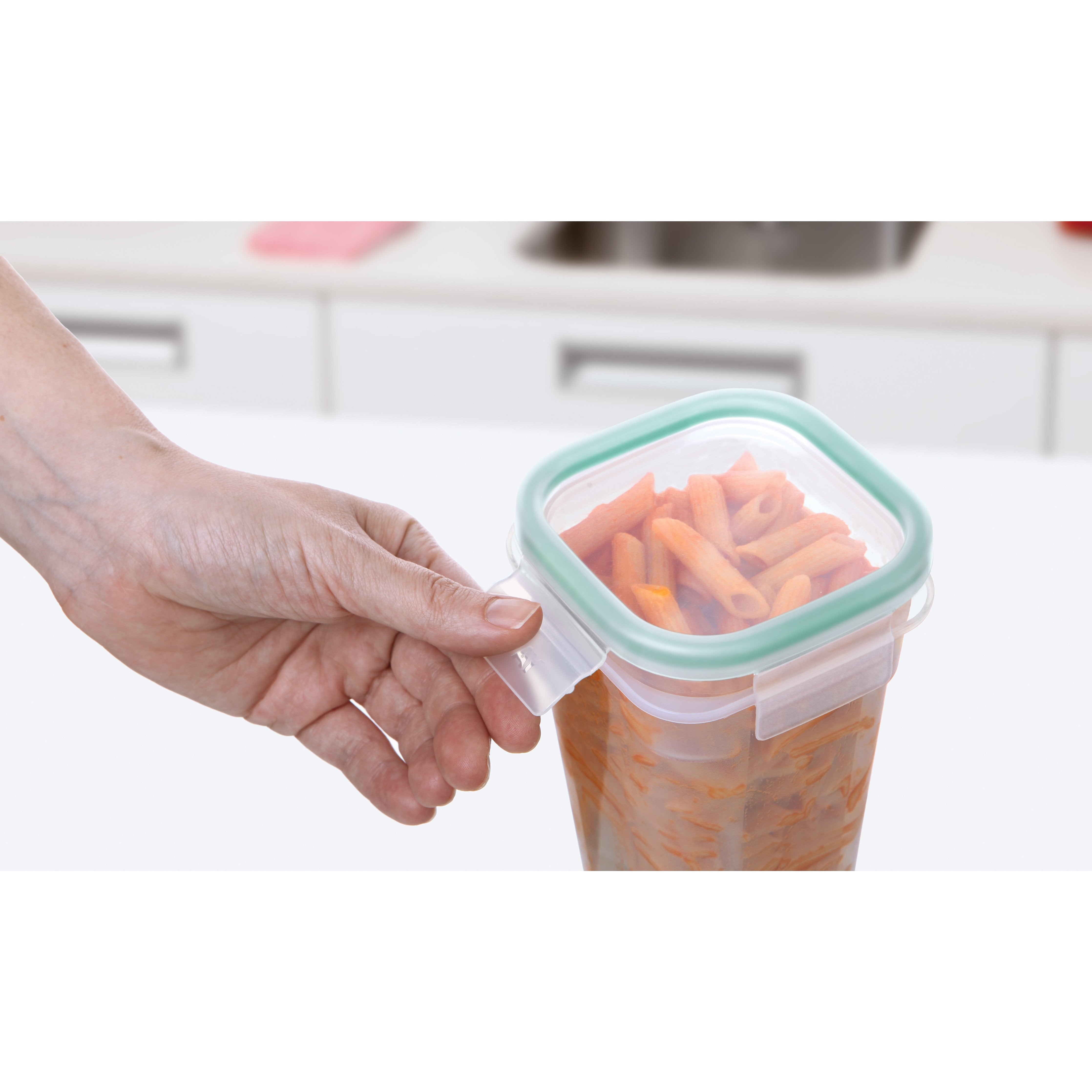 Food Container 0.7L Clip Safe Transparent Green